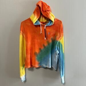 NWT Polo Ralph Lauren Womens Small Terry Pullover Tie Dye Beach Hoodie